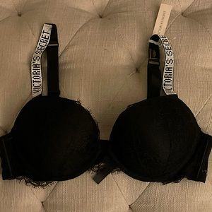 VS Very Sexy Shine Chain Strap Lace Push-Up Bra